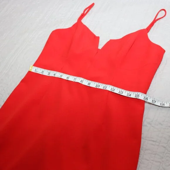 Bardot Womens Kristen Peplum Flounce Dress Red Size 10/L Crepe Lined REVOLVE - Picture 9 of 10